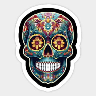 Turquoise Mexican Sugar Skull Sticker